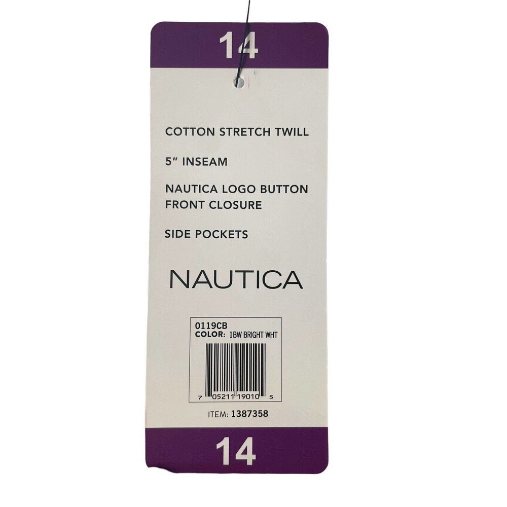 Nautica New White and Blue Striped Shorts With Pockets Size 14 Preppy Nautical - Picture 5 of 10